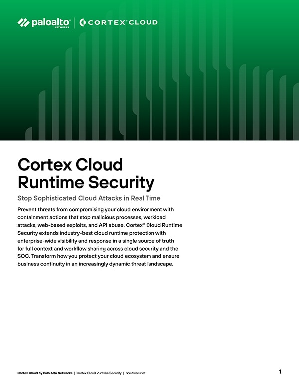Seguridad en tiempo de ejecución de Cortex Cloud: defensa en tiempo real contra los ataques a la nube