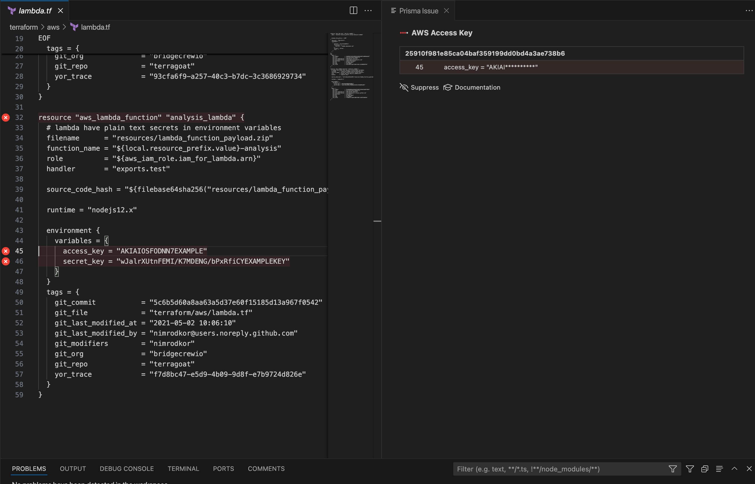 Comentarios de los desarrolladores